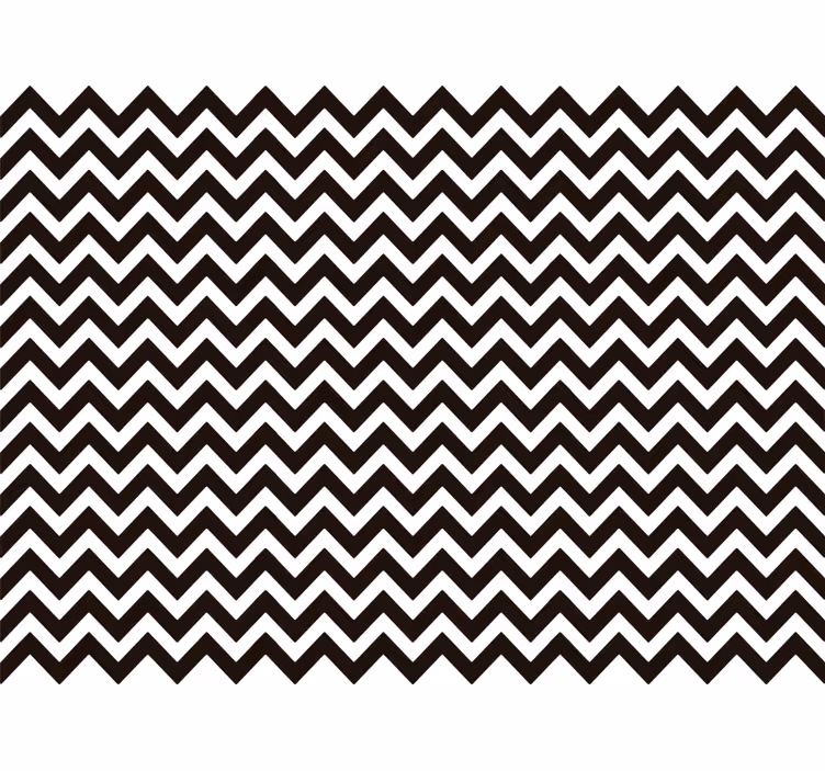 Vertical stripe wallpaper in black and white zigzag - TenStickers