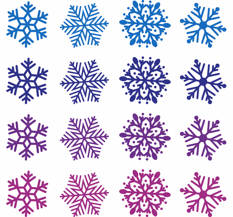Christmas wallpaper purple and blue snowflakes - TenStickers