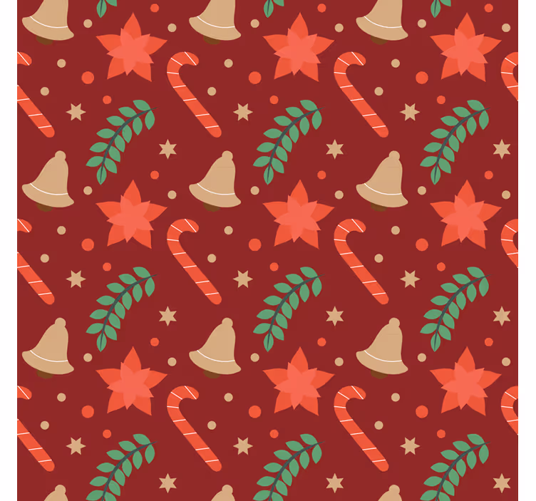 Christmas wallpaper candy cane pattern - TenStickers