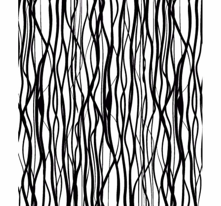 Living room wallpaper with thin black branches - TenStickers