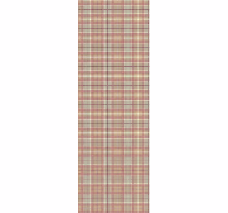 Living room wallpaper in brown tartan texture - TenStickers