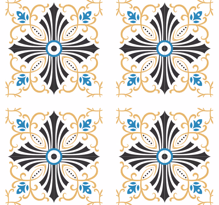 Ornamental wallpaper in vintage cross spiral design - TenStickers