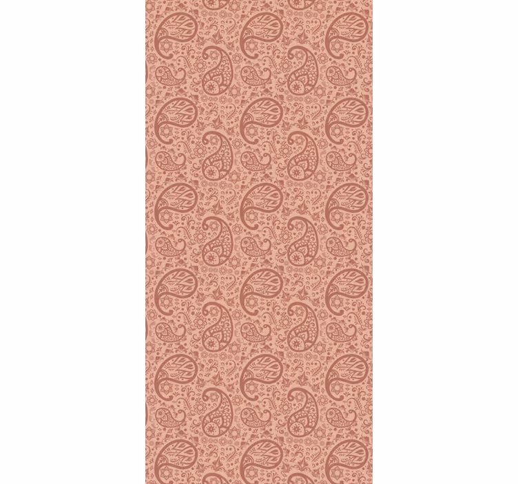 Living room wallpaper in elegant paisley design - TenStickers