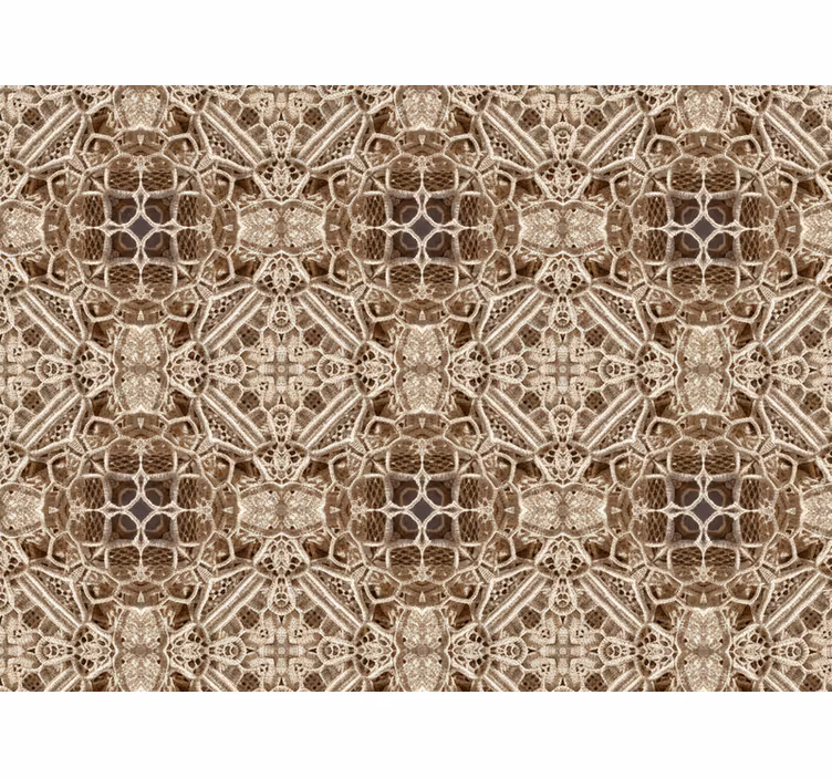 Living room wallpaper ornate lace kaleidoscope - TenStickers
