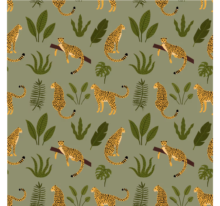 Bedroom wallpaper floral jungle leopard print - TenStickers