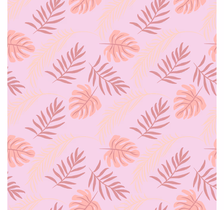 Bedroom wallpaper in pink tropical leaf design - TenStickers