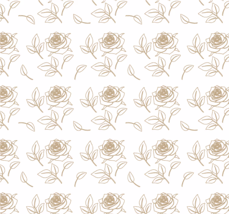 Bedroom wallpaper with detailed rose pattern - TenStickers