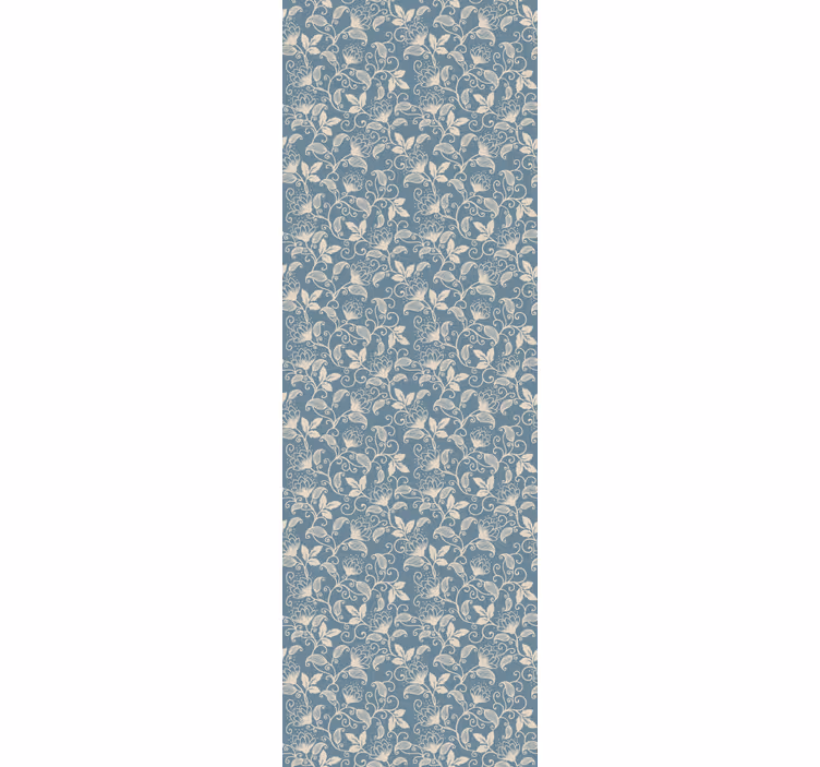 Ornamental wallpaper in blue and beige detail pattern - TenStickers