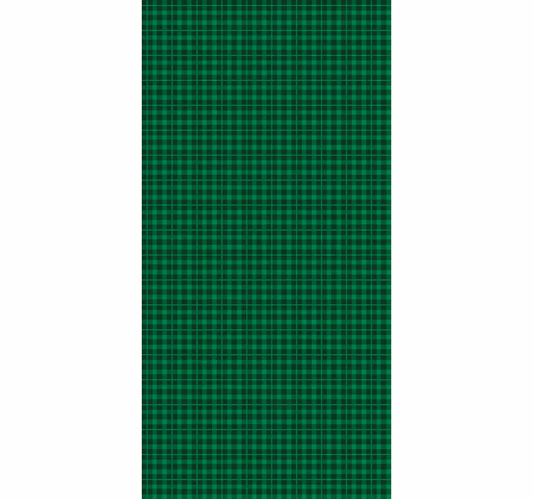 Ornamental wallpaper in green gingham pattern - TenStickers