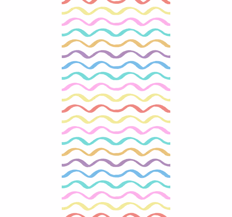Ornamental wallpaper in vibrant wave design - TenStickers