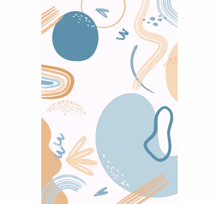 Living room wallpaper in abstract wave patterns - TenStickers
