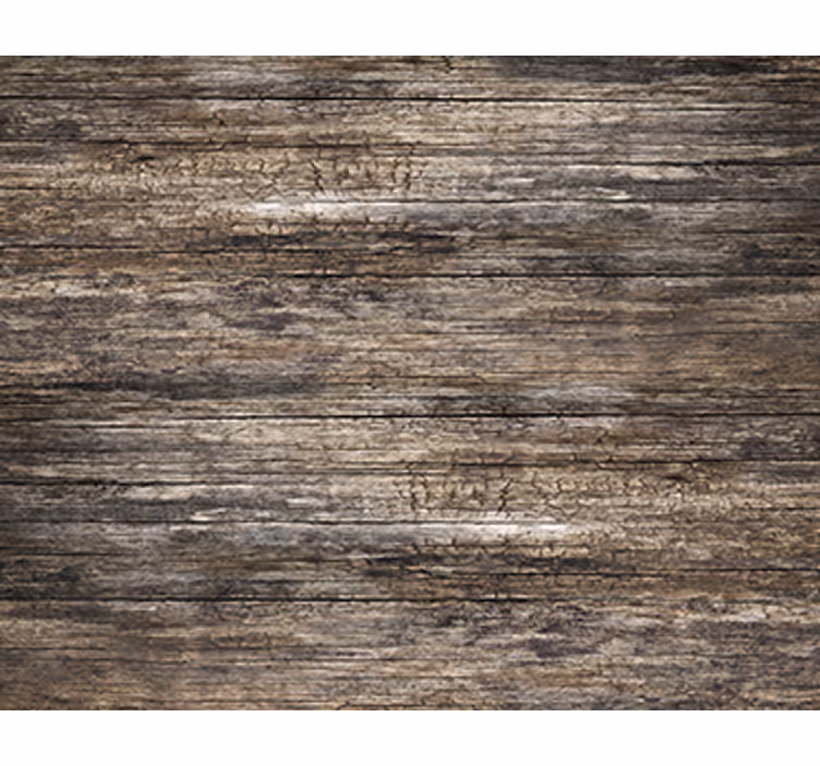 Living room wallpaper in dark wood effect - TenStickers