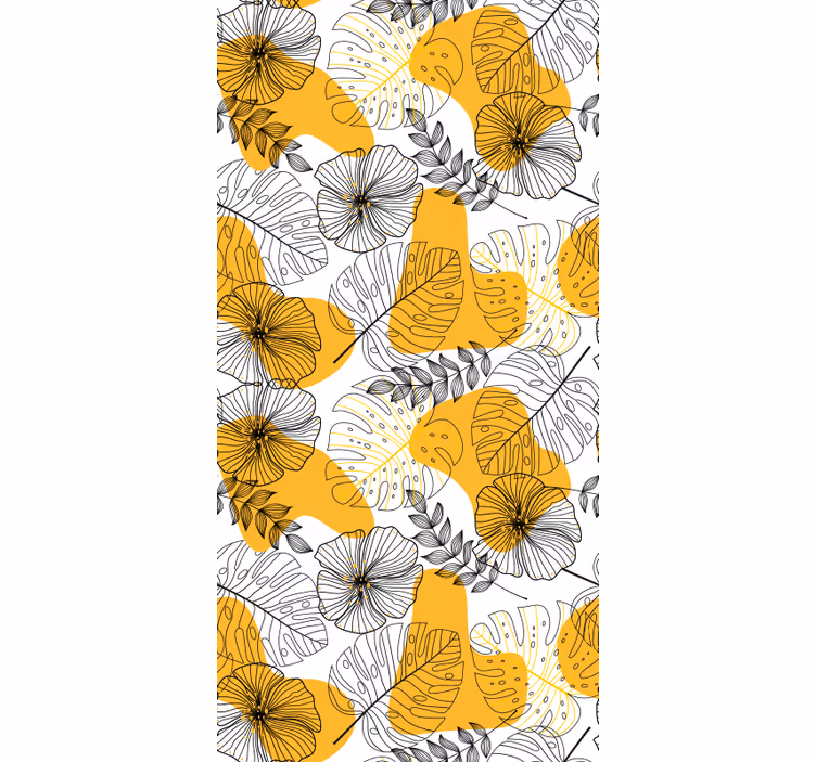 Textured wallpaper with flower design kallax - TenStickers