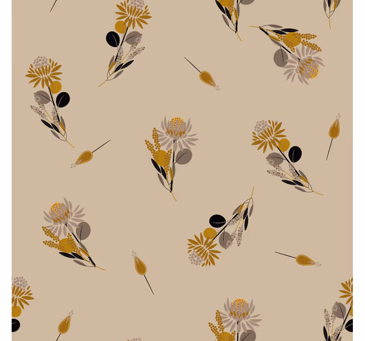 Textured wallpaper vintage flowers design - TenStickers