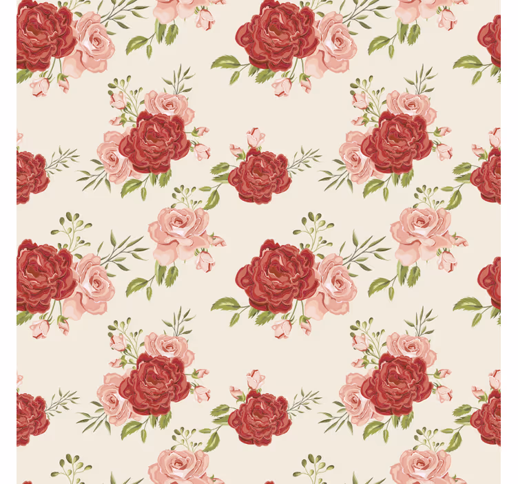 Flower wallpaper with elegant roses - TenStickers