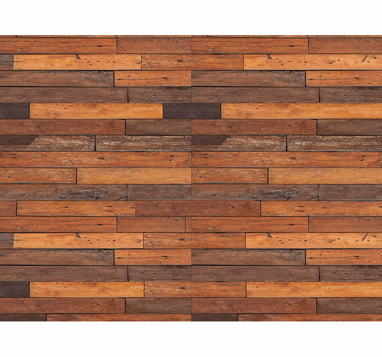 Bedroom wallpaper with rustic plank texture - TenStickers