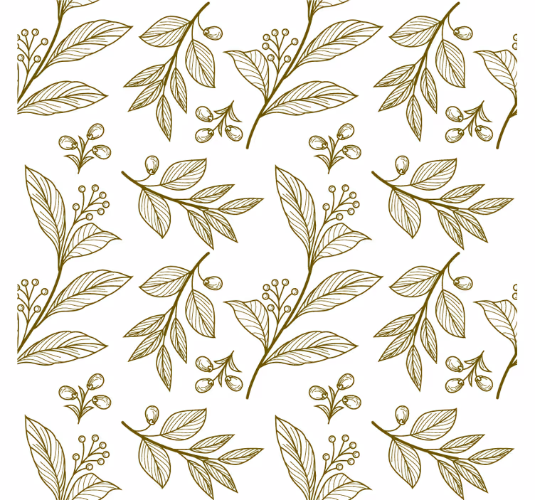 Bedroom wallpaper elegant leaf emblem design - TenStickers