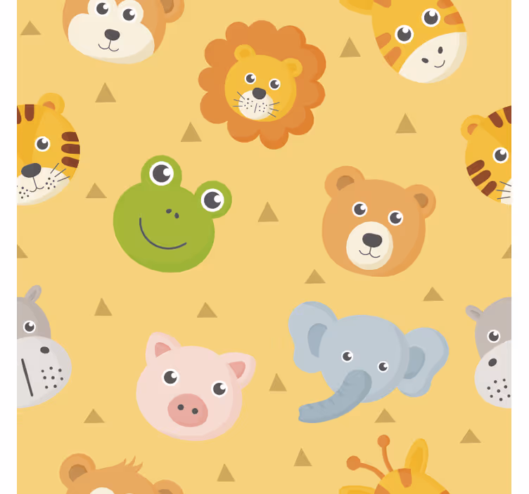 Animal wallpaper colorful animal play zone - TenStickers