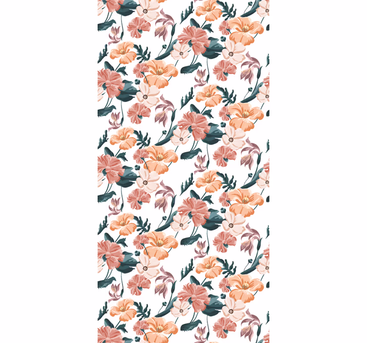 Bedroom wallpaper with beautiful pastel flower pattern - TenStickers
