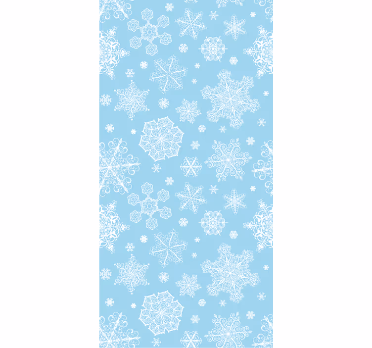 Bedroom wallpaper white snowflakes on blue background - TenStickers