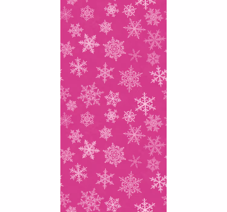 Bedroom wallpaper with pink snowflakes pattern - TenStickers