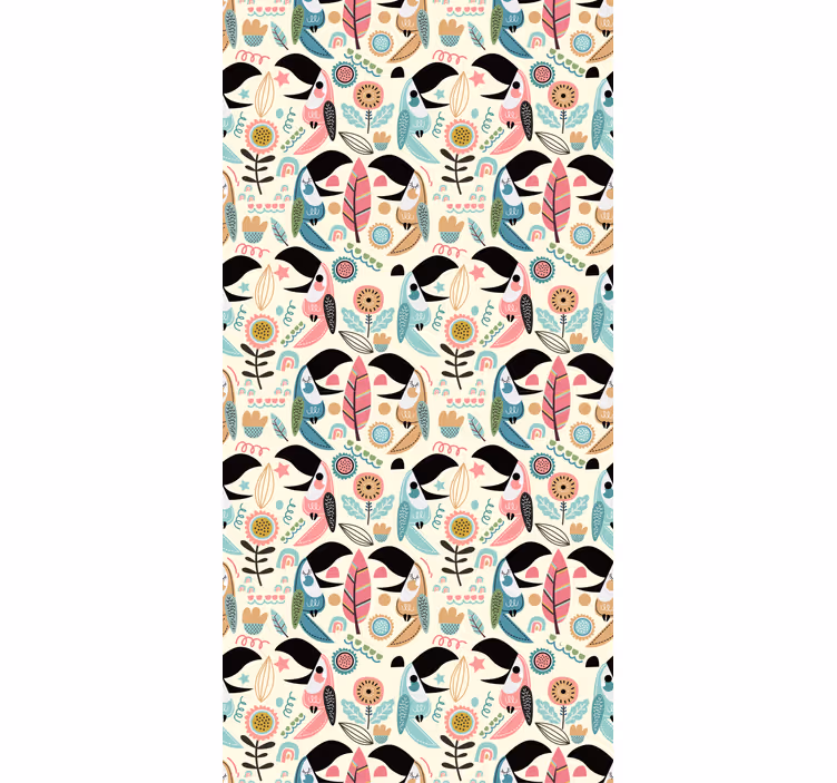 Bedroom wallpaper tropical toucan design - TenStickers