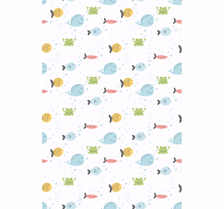Colorful marine creatures bedroom wallpaper - TenStickers