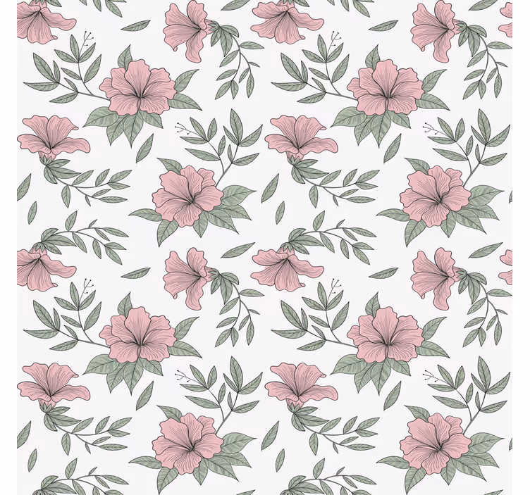 Bedroom wallpaper with floral pattern design - TenStickers