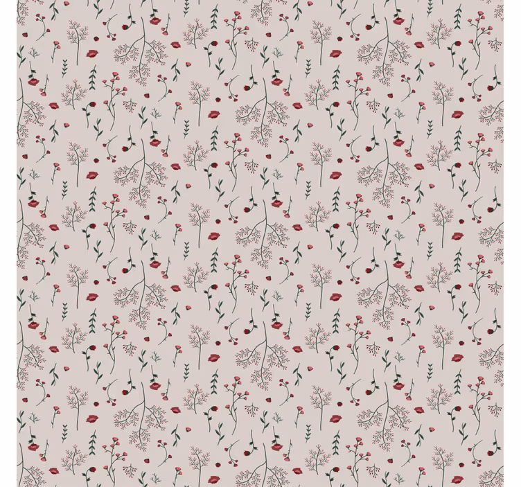 Bedroom wallpaper floral print design - TenStickers