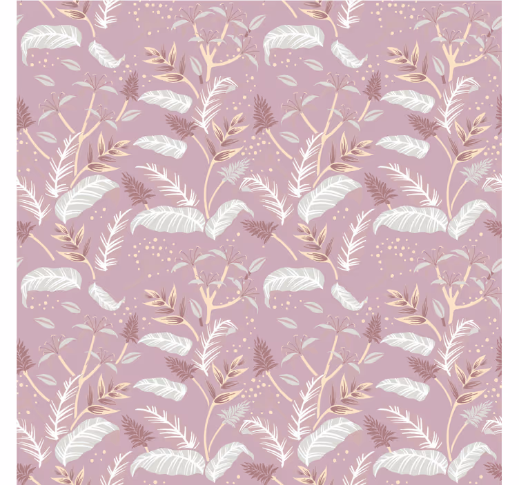 Bedroom wallpaper with botanical leaf design - TenStickers