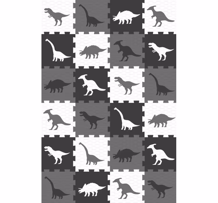 Animal wallpaper gray animal puzzle - TenStickers