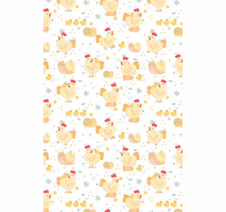 Animal wallpaper chickens and snails cartoon farm - TenStickers