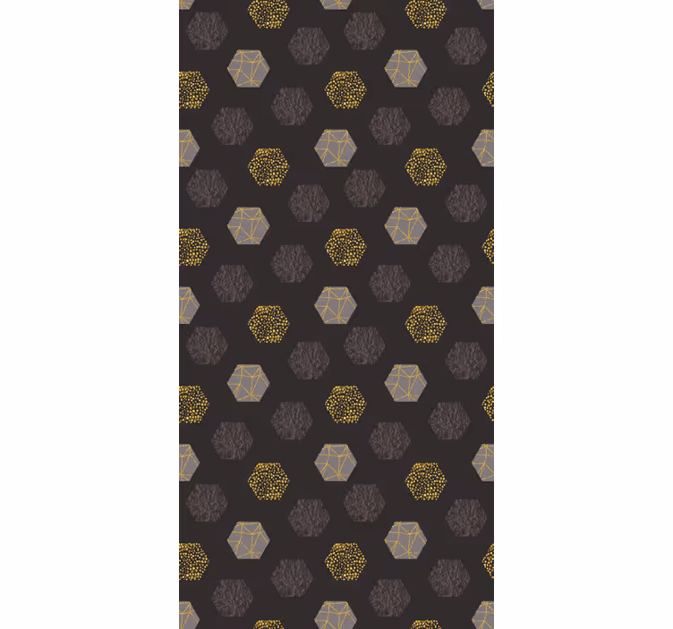 Office wallpaper nordic golden hexagons design - TenStickers