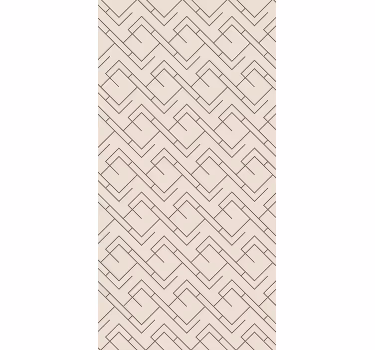 Hallway wallpaper with geometric maze design - TenStickers