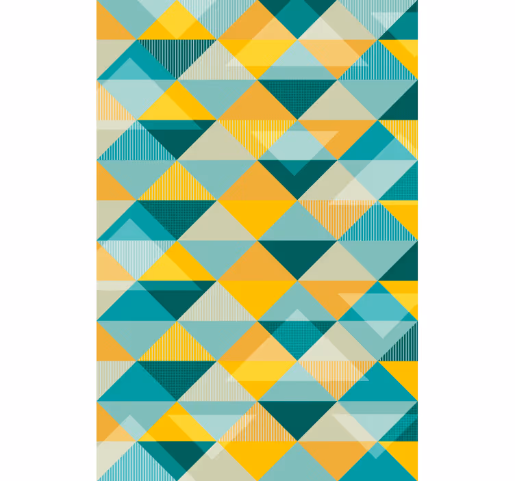 Hallway wallpaper geometric triangle pattern - TenStickers