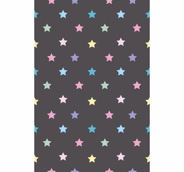 Hallway wallpaper colored stars on a grey background - TenStickers