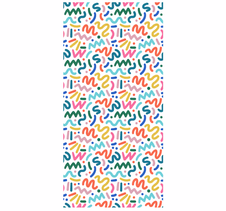 Hallway wallpaper abstract colored shapes - TenStickers
