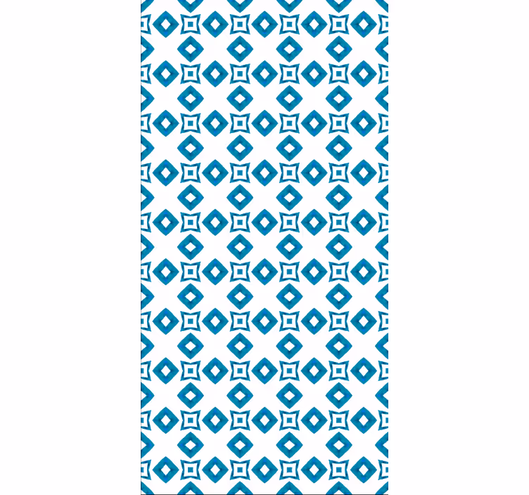 Hallway wallpaper geometric blue diamond pattern - TenStickers