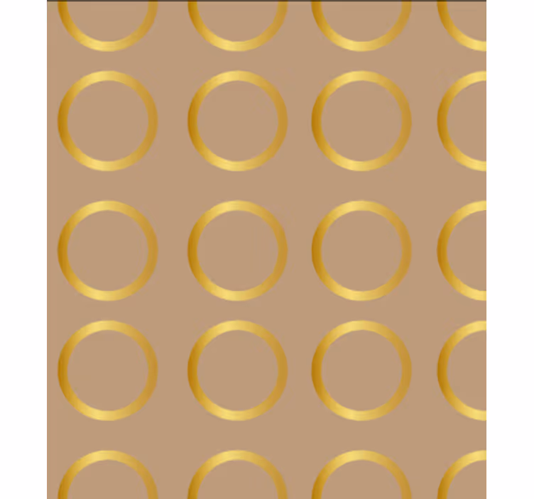 Dining room wallpaper geometric pattern gold circles - TenStickers