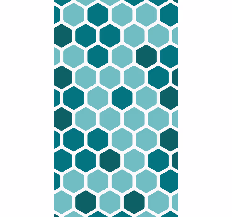 Geometric wallpaper in green honeycomb motif - TenStickers