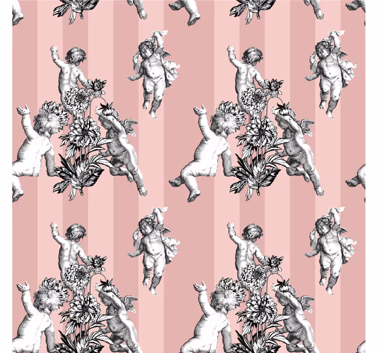 Vintage wallpaper french vintage striped pattern - TenStickers
