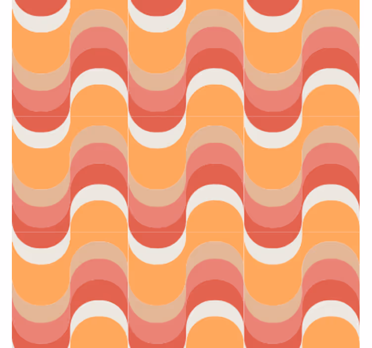 Vintage wallpaper in a vibrant wave motif - TenStickers