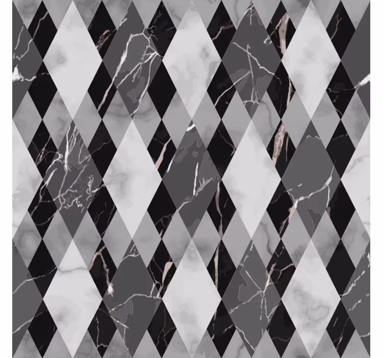 Marble wallpaper with dark diamond pattern - TenStickers