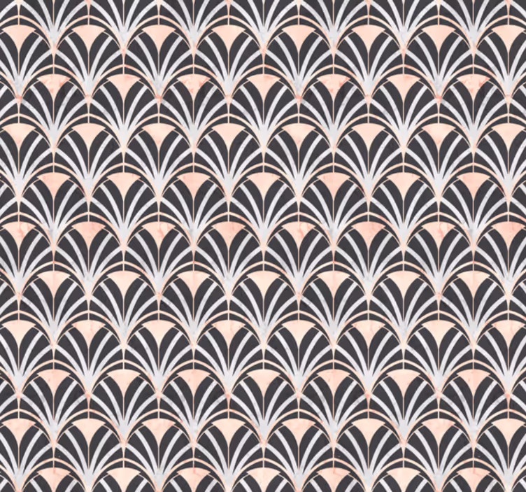 Tile effect wallpaper with art deco marble pattern - TenStickers