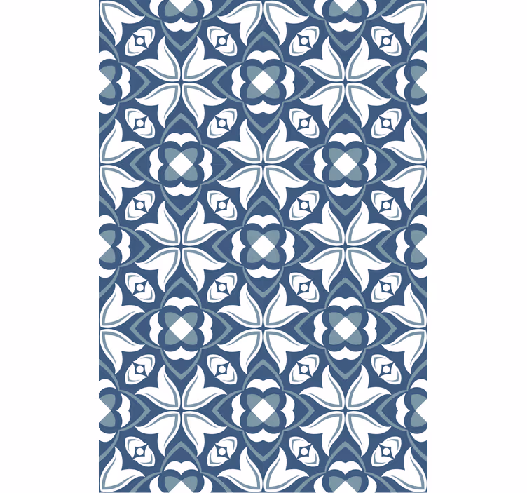 Tile effect wallpaper with elegant botanical motifs - TenStickers