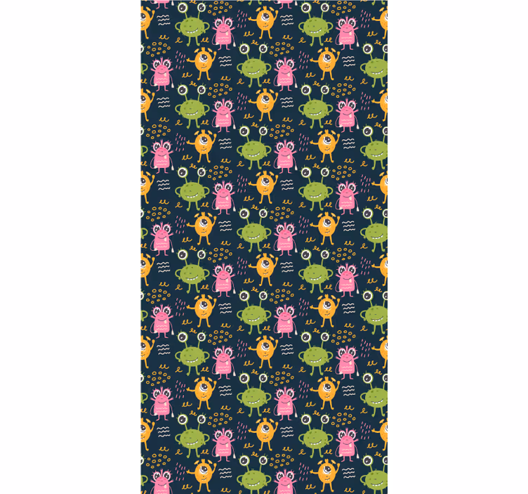 Kids wallpaper with funny colorful aliens design - TenStickers
