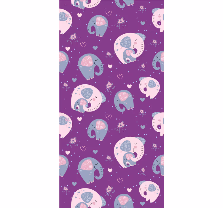 Kids wallpaper cute elephant design - TenStickers
