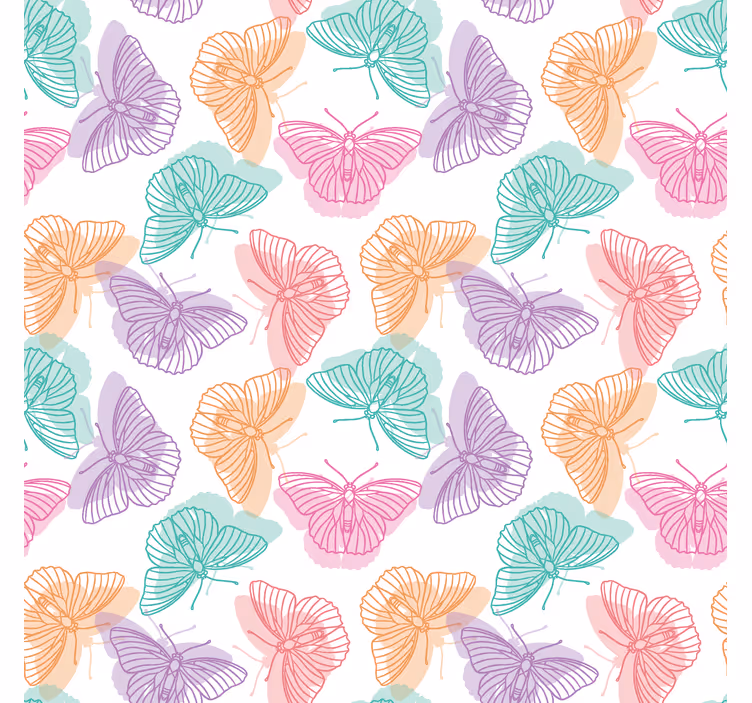 Butterfly wallpaper colorful silhouette design - TenStickers