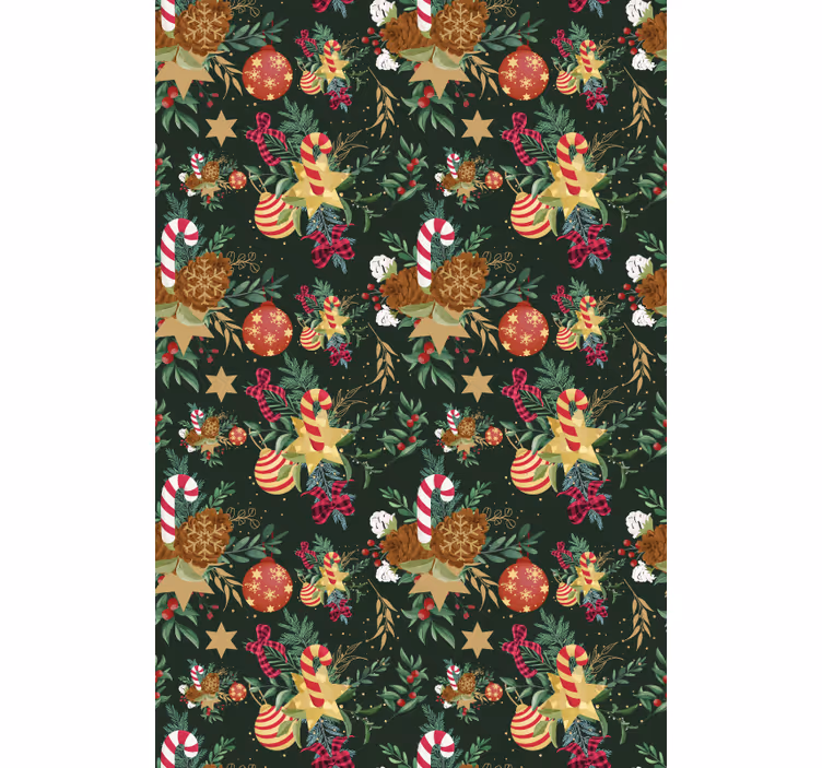 Hallway wallpaper with festive candy designs - TenStickers