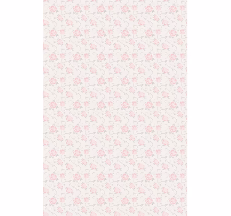 Hallway wallpaper with delicate pink roses - TenStickers